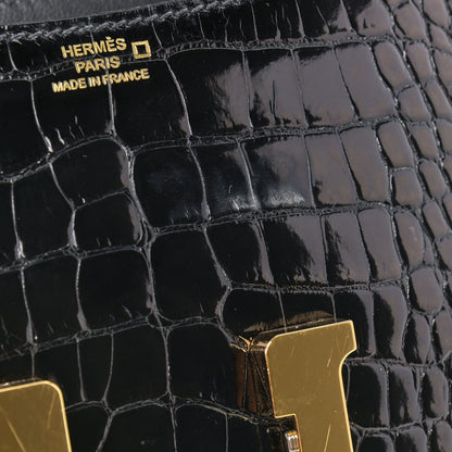 Hermes Shiny Alligator Constance 18 Black 9 of 12