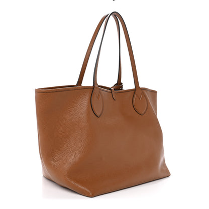 Gucci Grained Calfskin Monogram Large Totissima Reversible Tote Brown 4 of 11