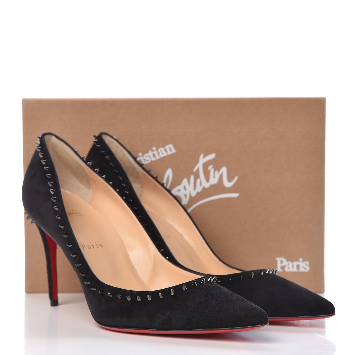 Veau Velours Anjalina 85 Pumps 40.5 Black Gun