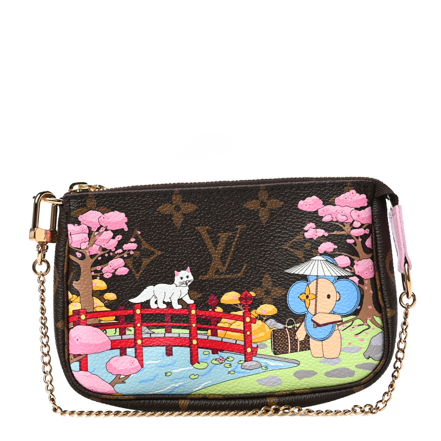 Louis Vuitton Monogram 2021 Christmas Animation Japanese Garden Mini Pochette Accessories Wisteria Pink 1 of 11