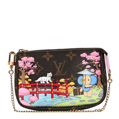 Louis Vuitton Monogram 2021 Christmas Animation Japanese Garden Mini Pochette Accessories Wisteria Pink 1 of 11