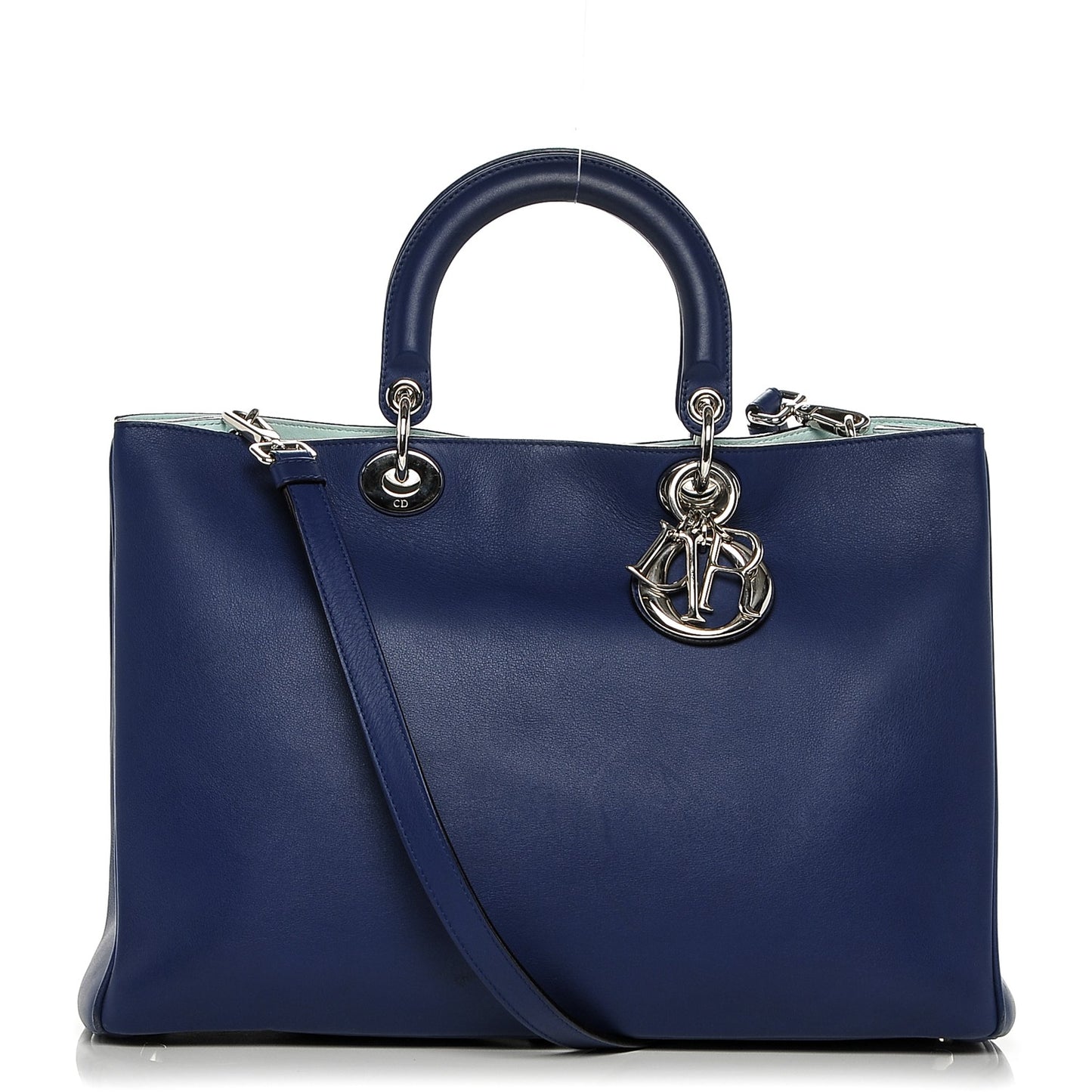 Smooth Calfskin Large Diorissimo Bag Navy Blue