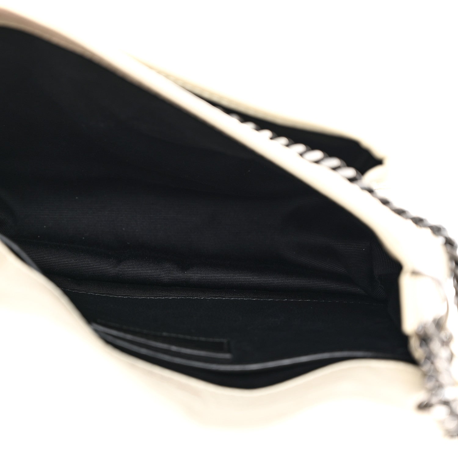 Saint Laurent Crinkled Calfskin Matelasse Monogram Baby Niki Chain Satchel Ivory 5 of 11