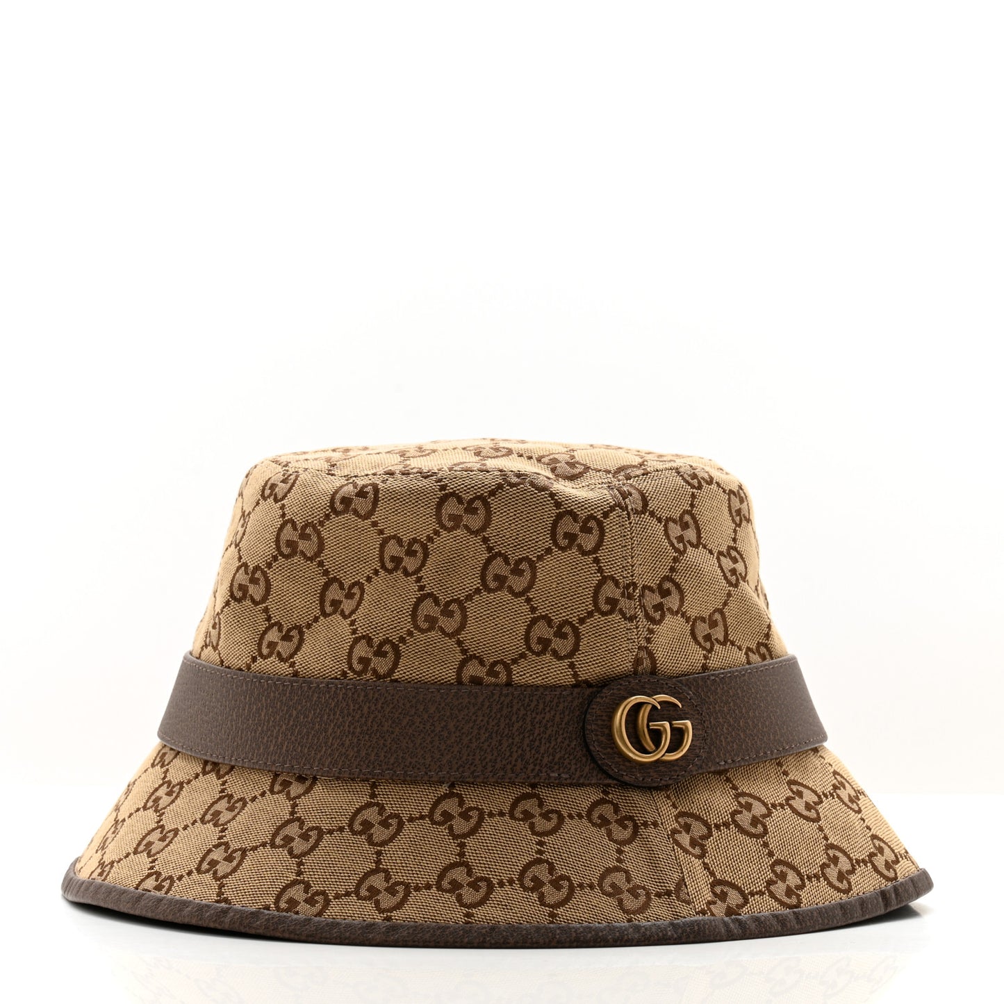 Monogram Textured Dollar Calfskin GG Jago Bucket Hat L Cacao Beige