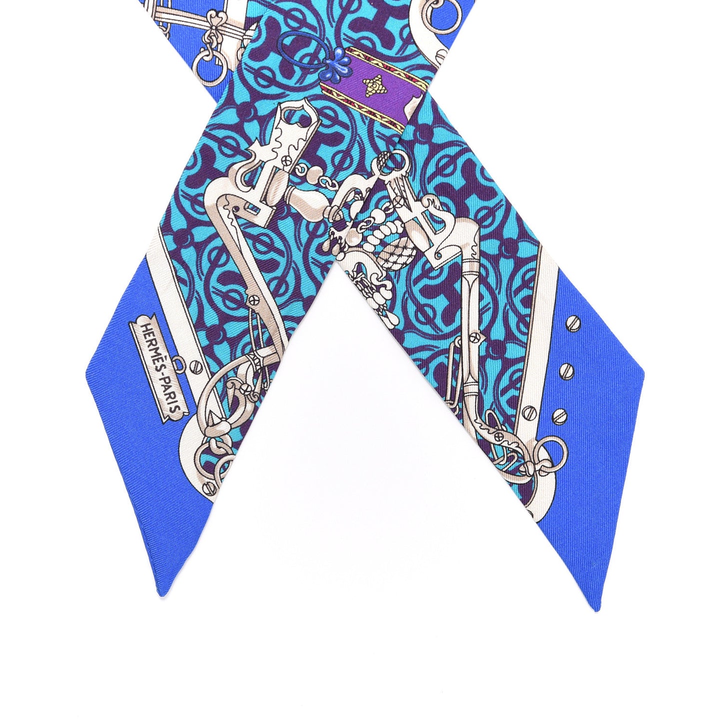 Silk Mors Et Gourmettes Remix Twilly Bleu Roy Turquoise Prune