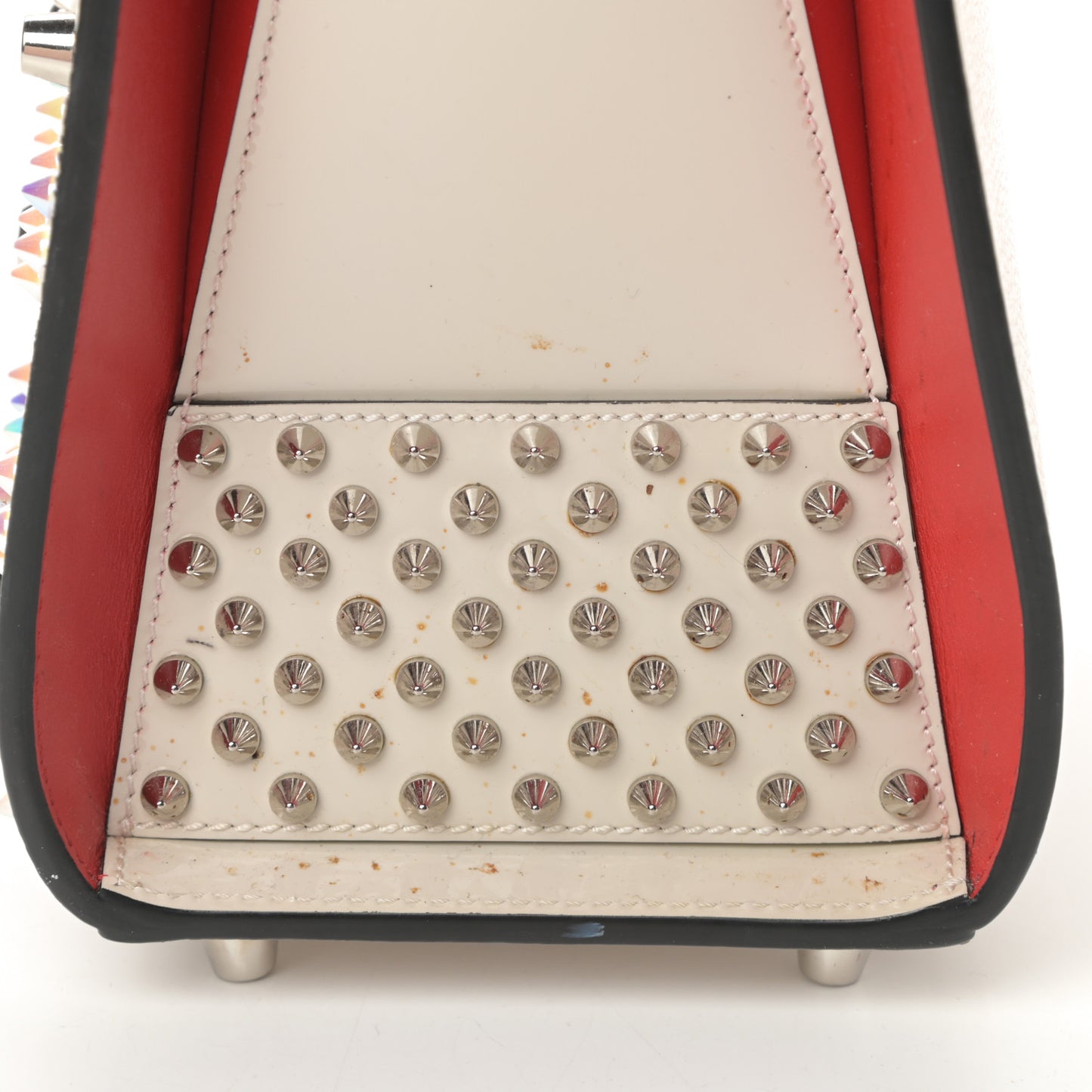 Calfskin Spikes Loubinthesky Medium Paloma Ivory