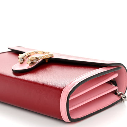 Gucci Azalea Calfskin Enamel Mini Dionysus Chain Wallet New Cherry Red Wild Rose Off White 9 of 9