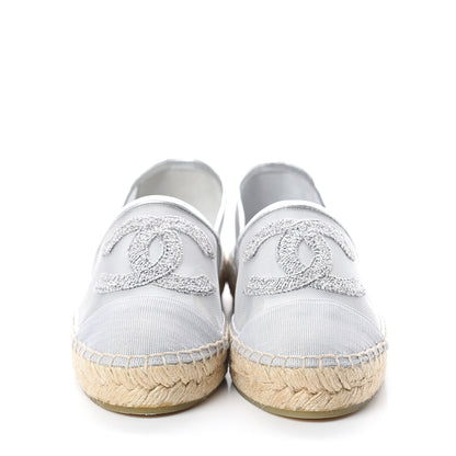 Chanel Mesh Grosgrain CC Espadrilles 36 Silver 2 of 7