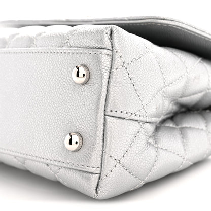 Chanel Metallic Caviar Quilted Mini Coco Handle Flap Silver 10 of 10