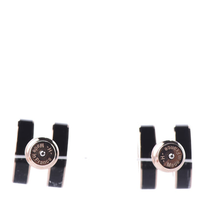 Hermes Gold Lacquered Pop H Earrings Black 3 of 7