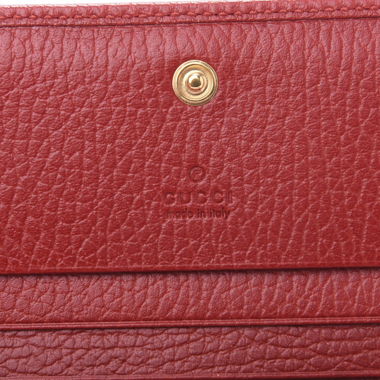 Pebbled Calfskin GG Marmont Card Case Hibiscus Red
