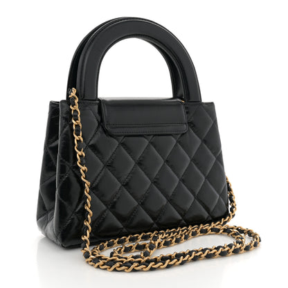 Chanel Shiny Aged Calfskin Quilted Nano Kelly Shopper Black 3 of 10