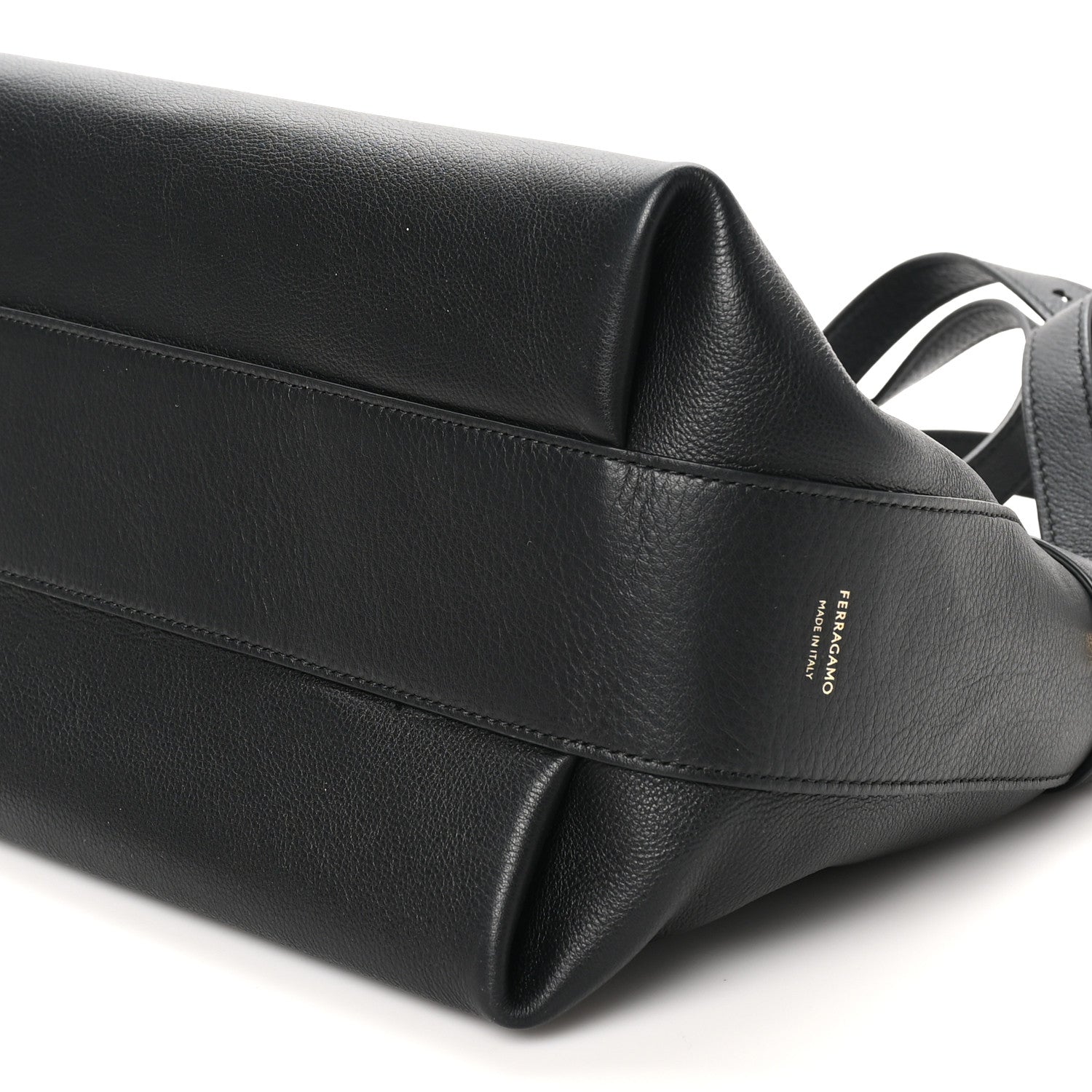 Salvatore Ferragamo Calfskin Large Hug Pouch Black 10 of 10