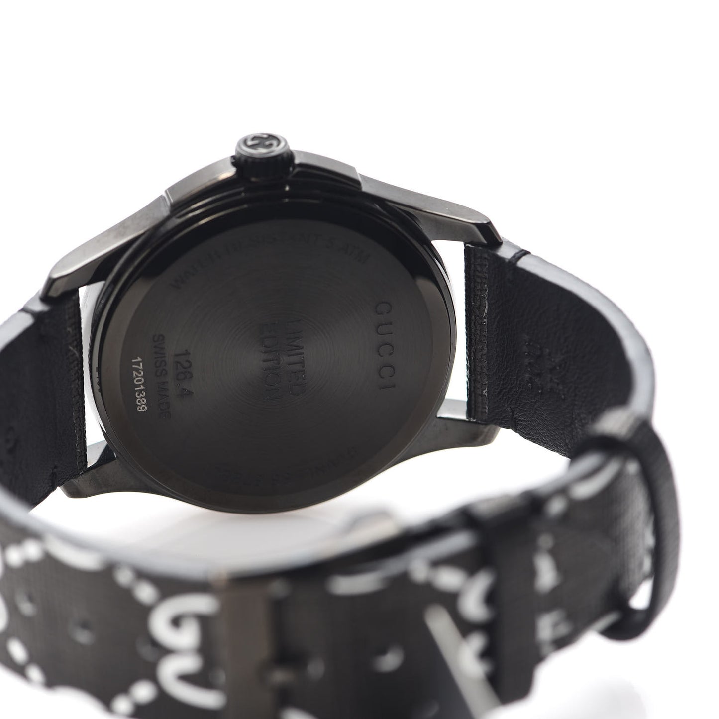 PVD Stainless Steel Canvas 38mm G-Timeless Ghost Quartz Watch Black