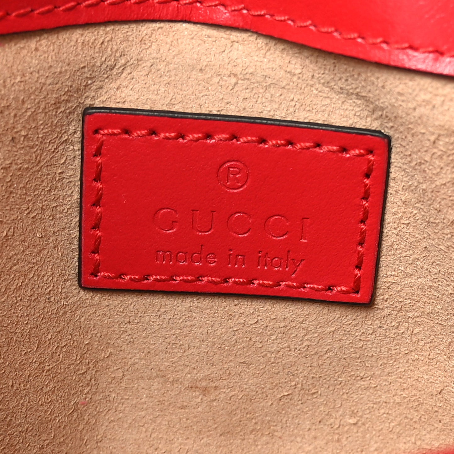 Calfskin Matelasse Super Mini GG Marmont Shoulder Bag Hibiscus Red