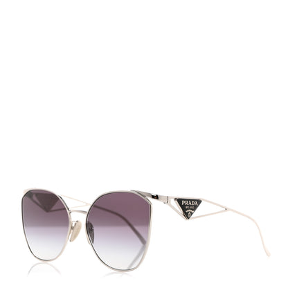 Prada Metal Symbole Triangle Logo Sunglasses SPR50Z Silver Black 1 of 7