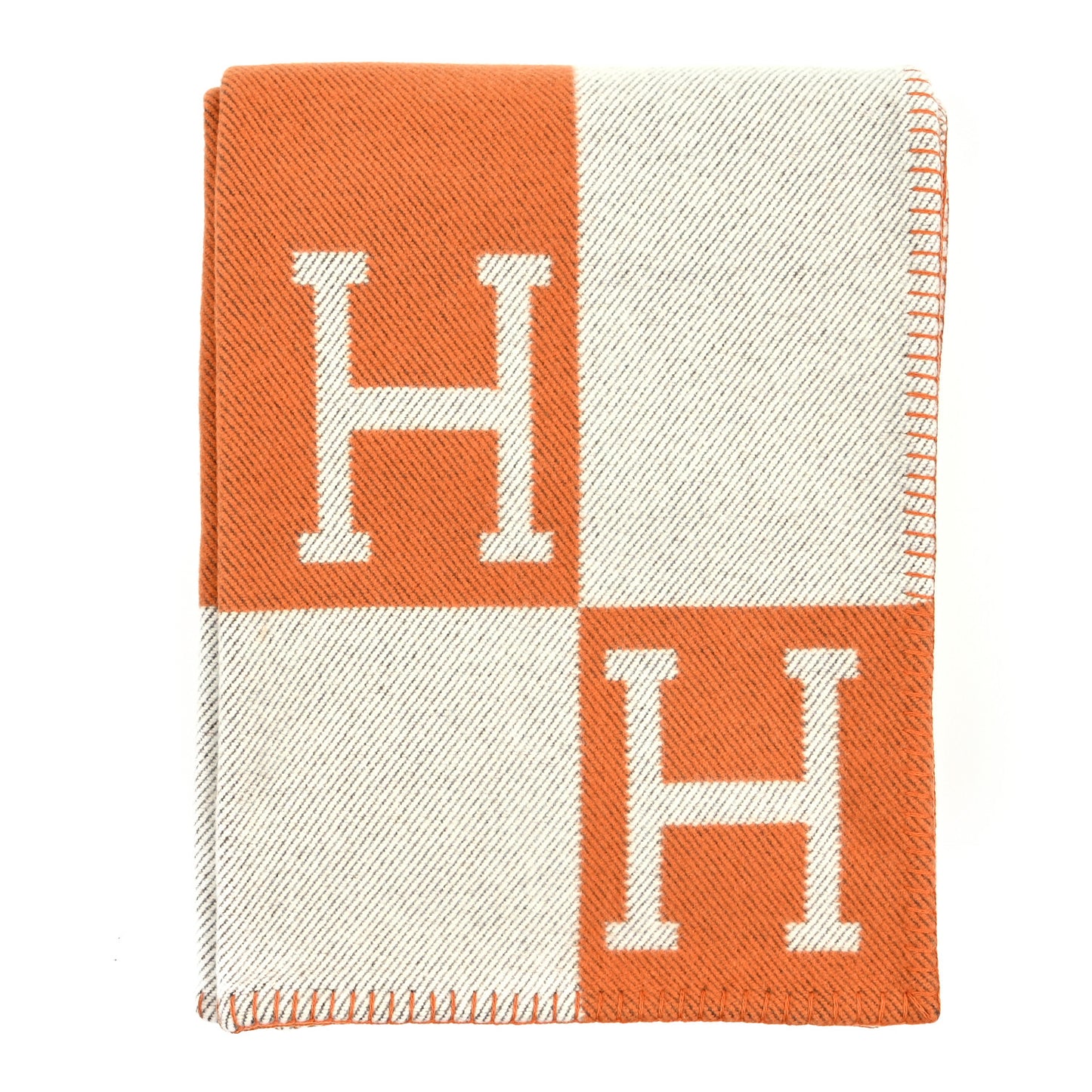 Wool Cashmere Signature Classic Avalon Blanket Ecru Potiron