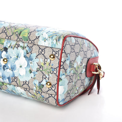 Gucci GG Supreme Monogram Blooms Small Boston Beige Blue Navy Hibiscus Red 10 of 10
