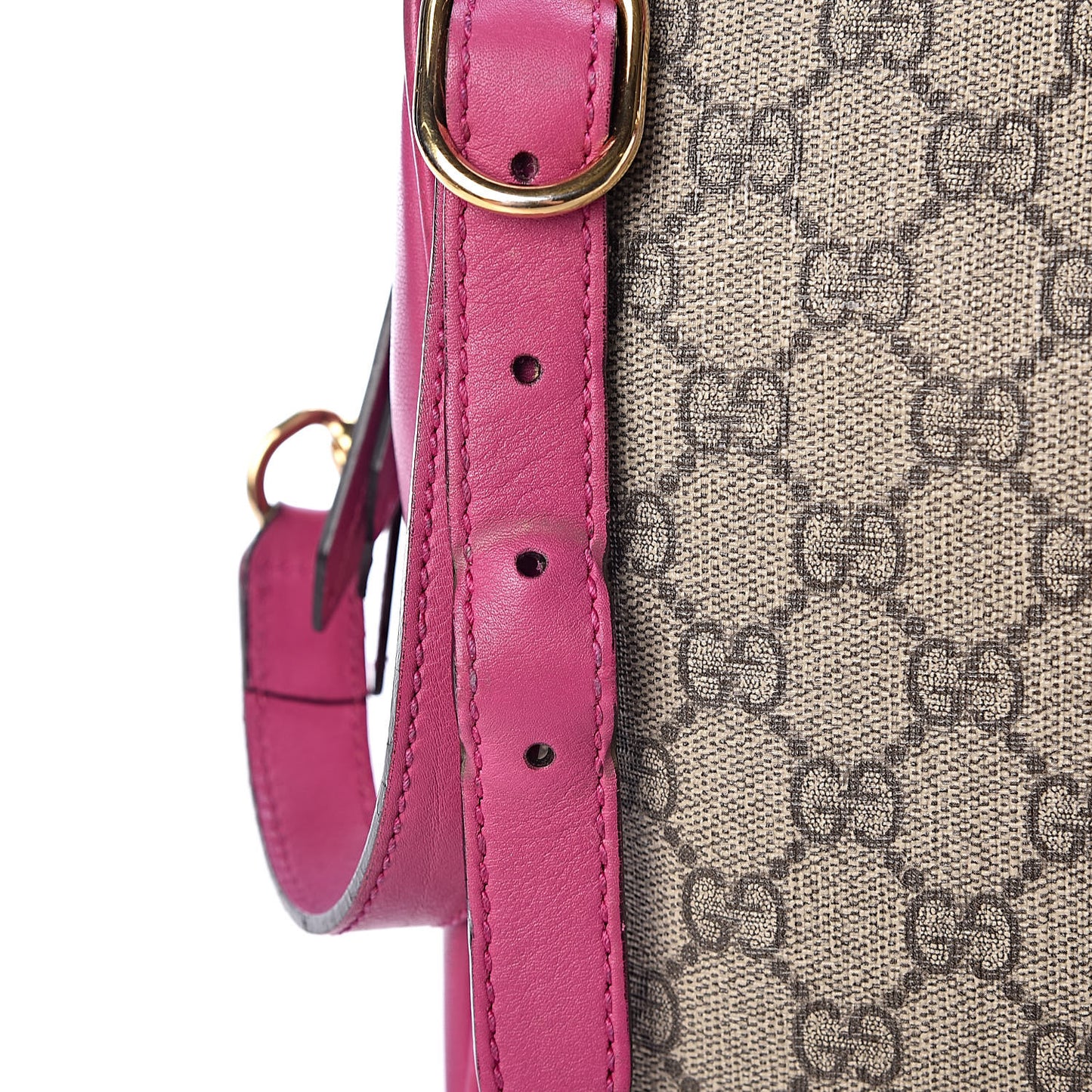GG Supreme Monogram Medium Boston Beige Hibiscus Red New Rosette