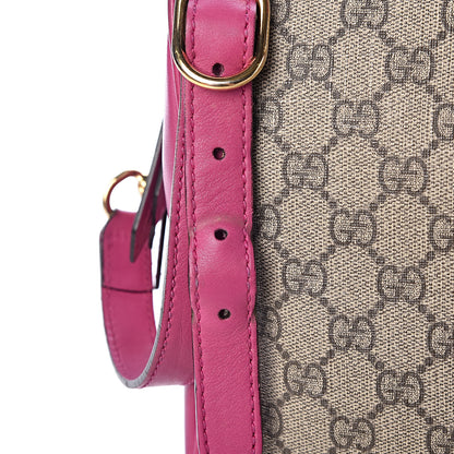 Gucci GG Supreme Monogram Medium Boston Beige Hibiscus Red New Rosette 21 of 33