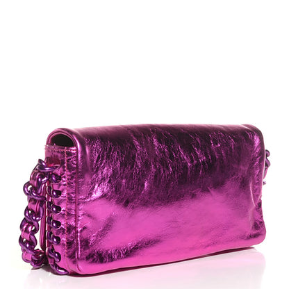 Chanel Metallic Cracked Calfskin Modern Chain Flap Fuchsia 3 of 7