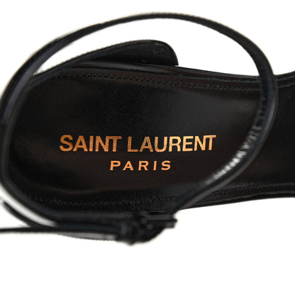 Saint Laurent Patent Calfskin Opyum 110 Sandals 38.5 Black Gold 6 of 7