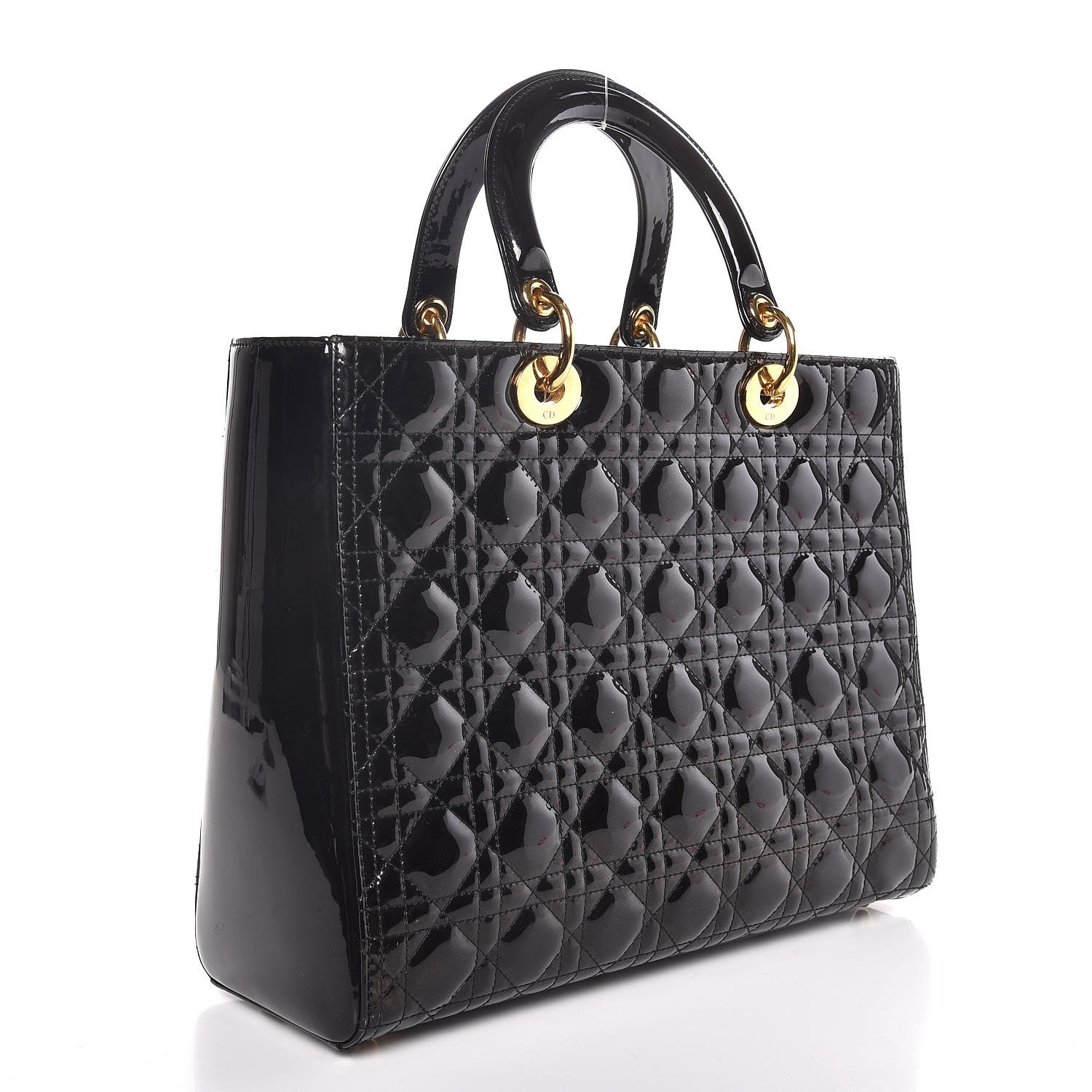 Christian Dior Patent Cannage Large Lady Dior Black 3 of 7