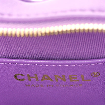 Chanel Lambskin Quilted CC In Love Heart Bag Purple 6 of 9
