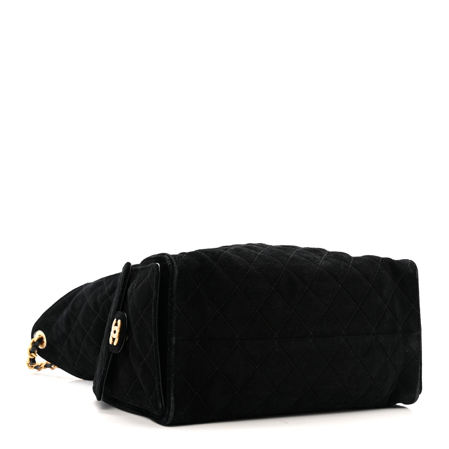 Chanel Suede Quilted Medium Chanel 25 Handbag Black 4 of 12