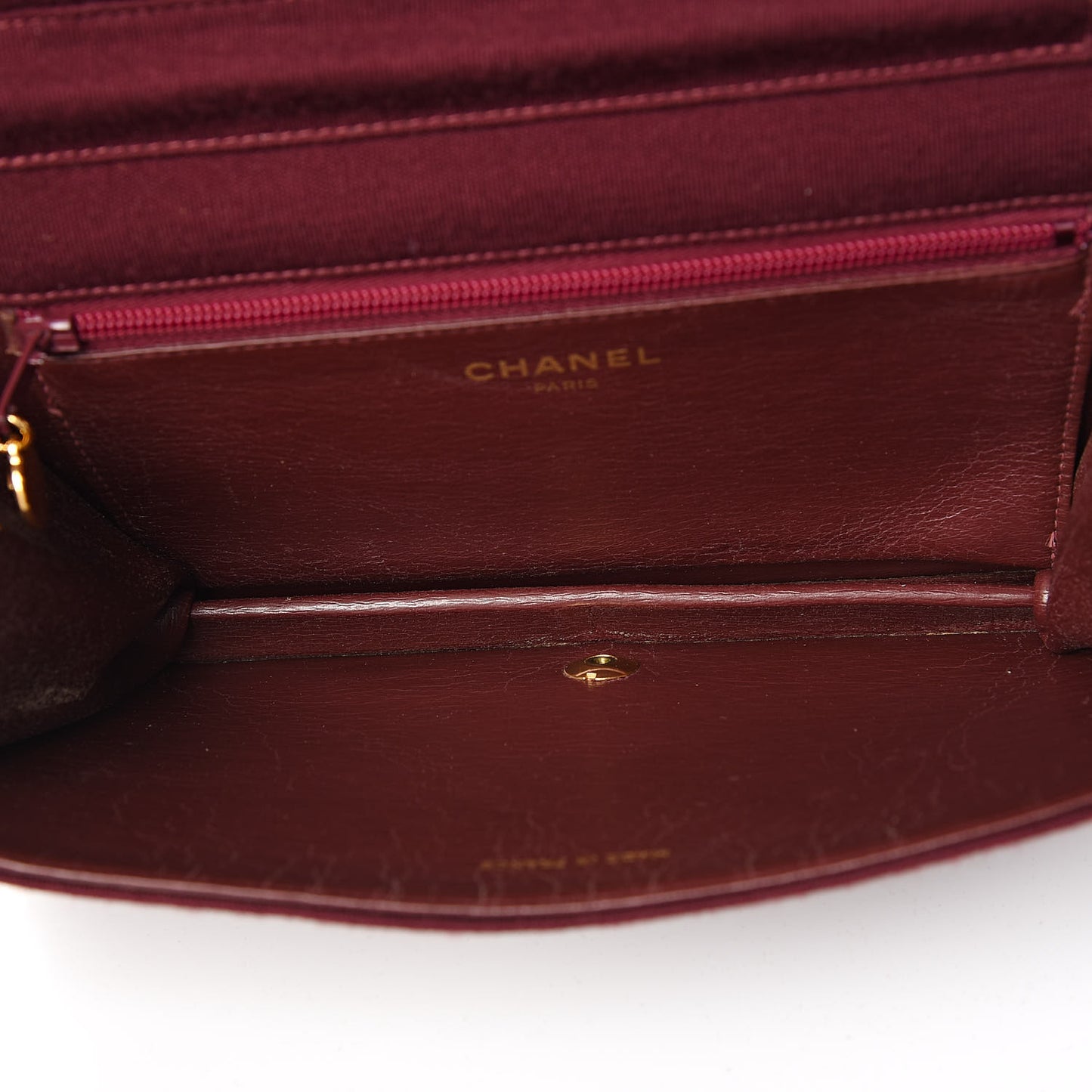 Jersey Quilted Small Single Flap Dark Red