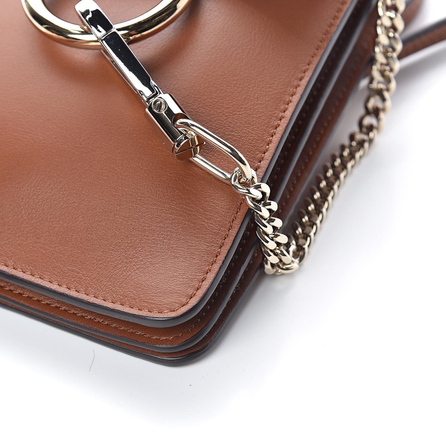 Chloe Suede Calfskin Mini Faye Bracelet Bag Tobacco 9 of 9