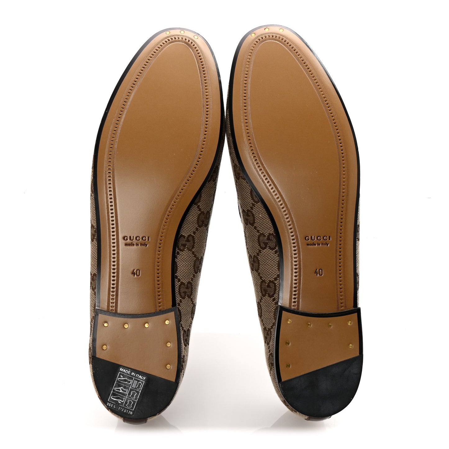 Canvas GG Monogram Horsebit Womens Jordaan Loafers 40 Beige Ebony New Acero