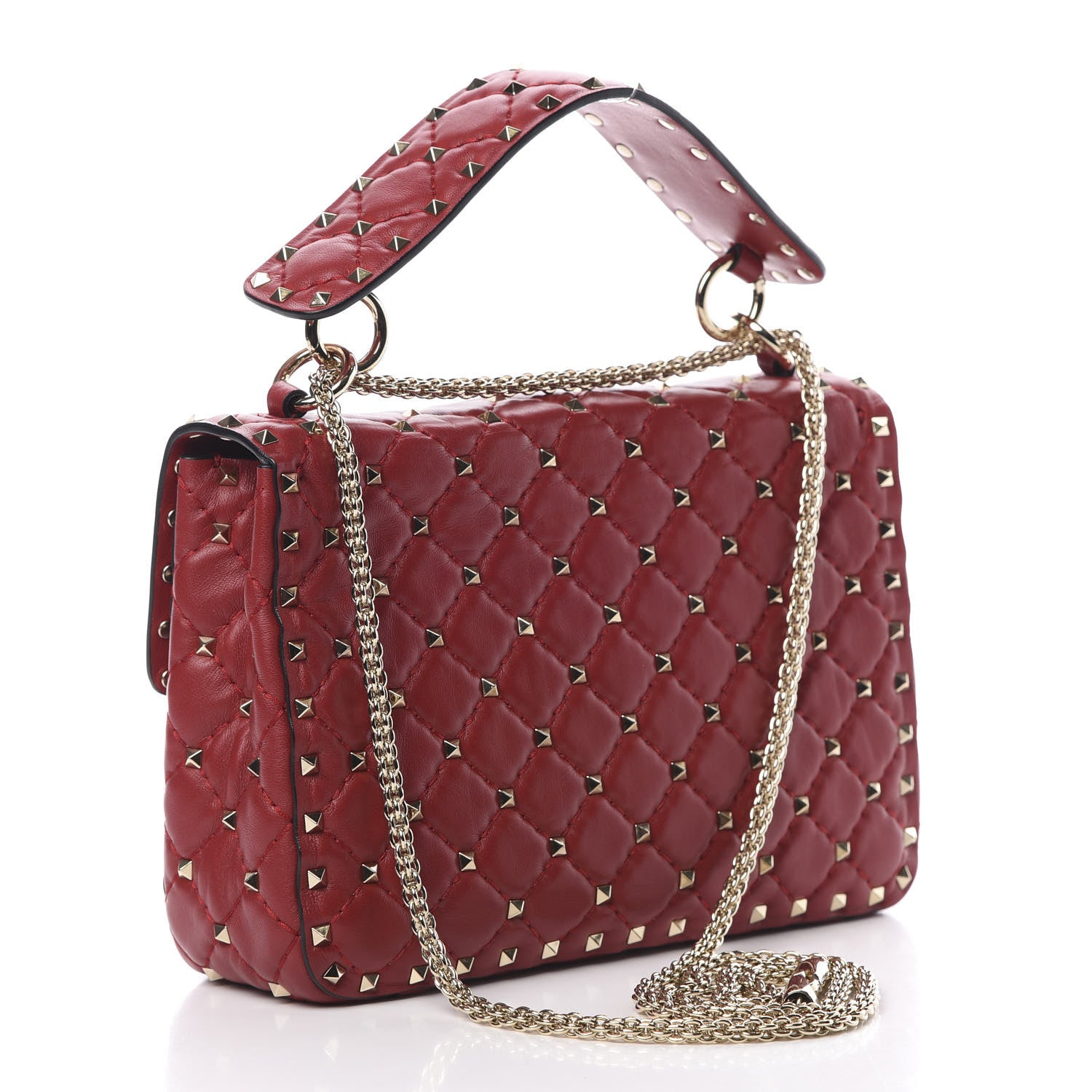 Valentino Garavani Nappa Medium Rockstud Spike Shoulder Bag Rosso Valentino 4 of 12