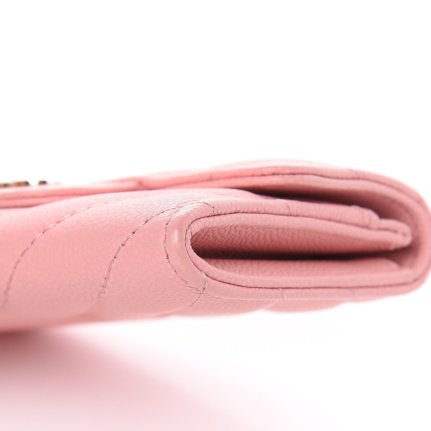 Chanel Caviar Chevron Quilted Flap Card Holder Pink 10 of 11