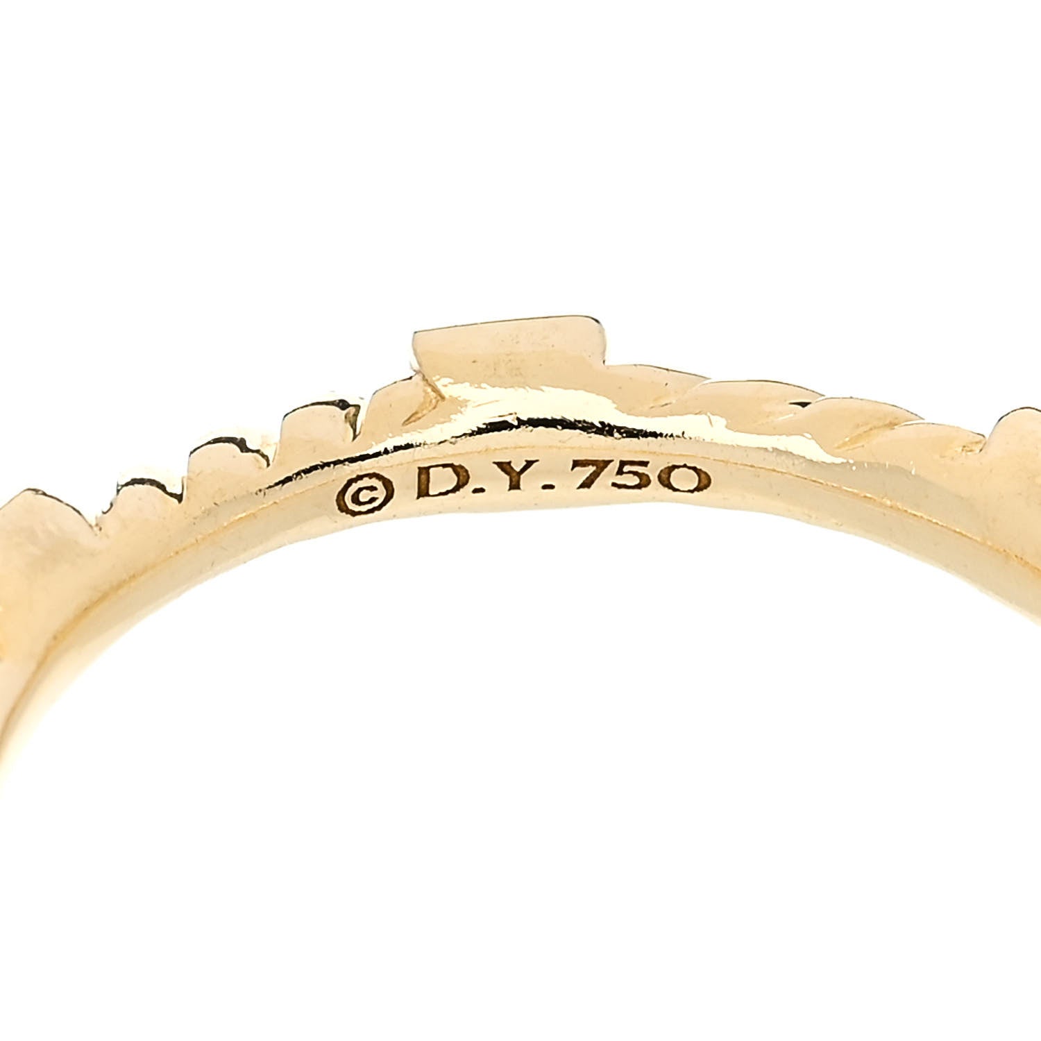 David Yurman 18K Yellow Gold Diamond Cable Collectibles Stack Ring 52 6 4 of 4
