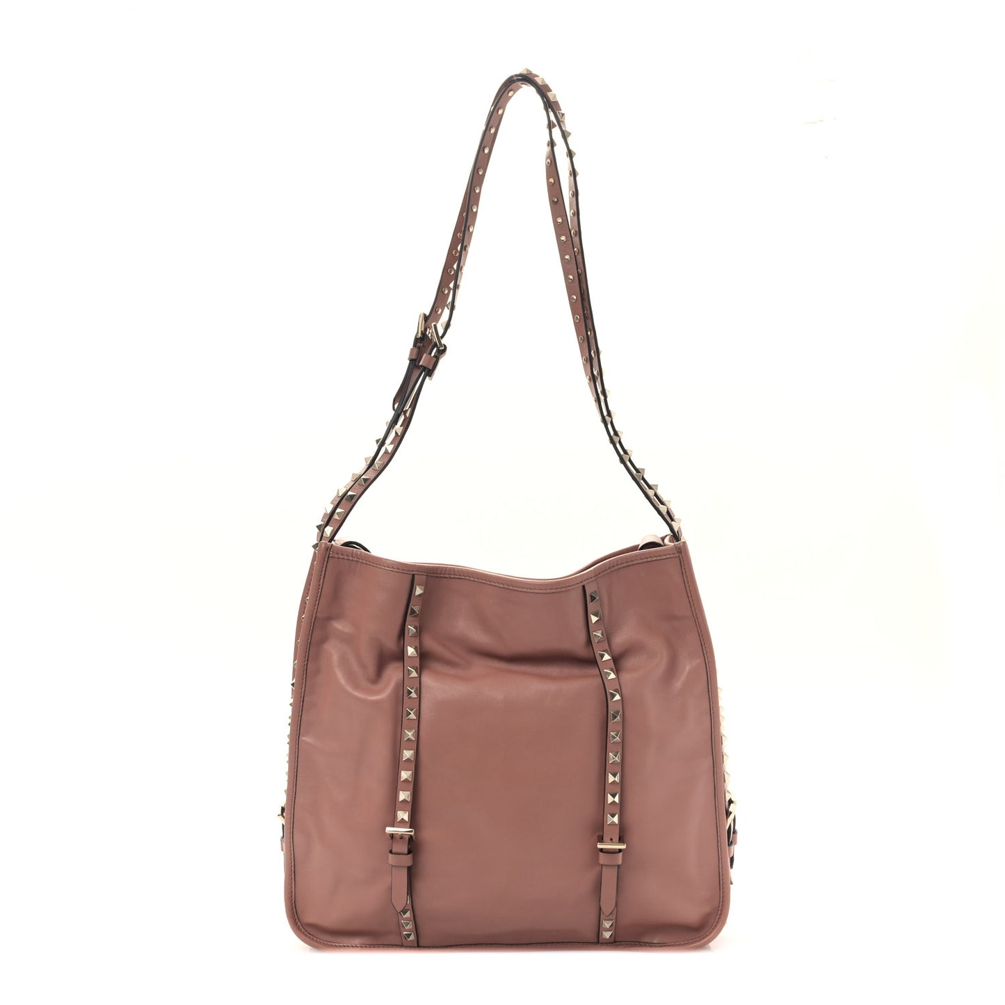 Vitello Rockstud Shopper Tote Poudre