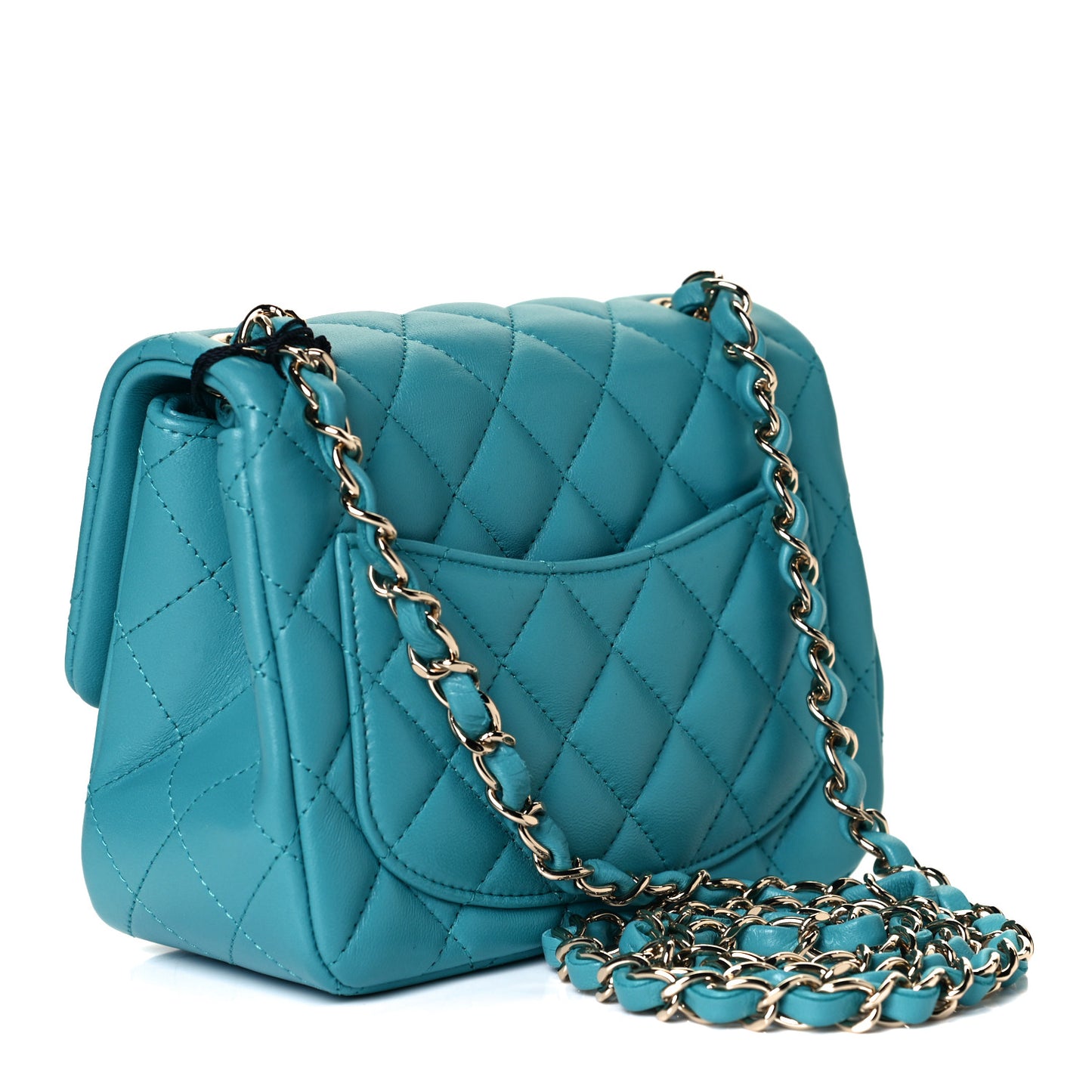 Lambskin Quilted Mini Square Flap Green