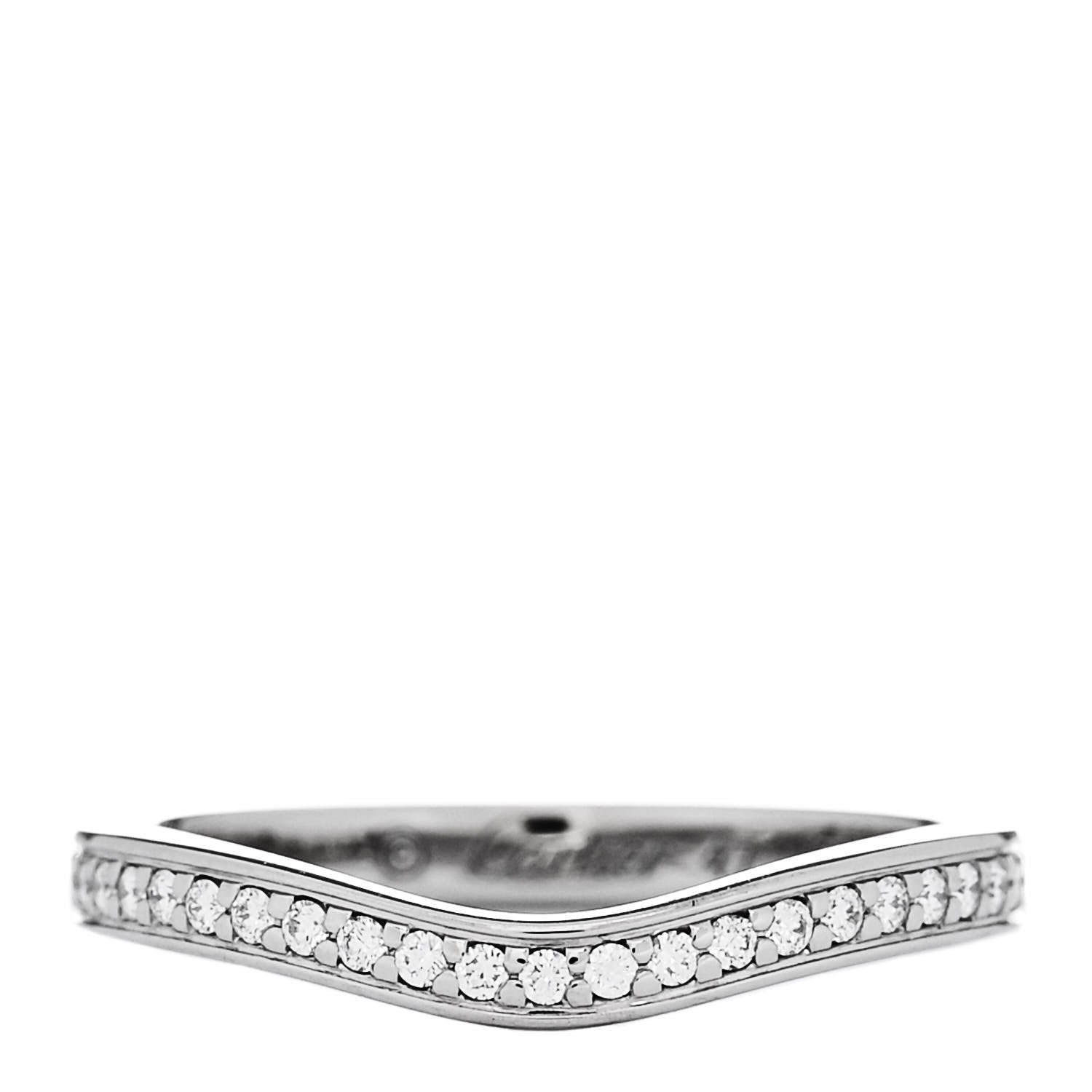 Cartier Platinum Diamond Ballerine Wedding Band Ring 47 4.25 1 of 4