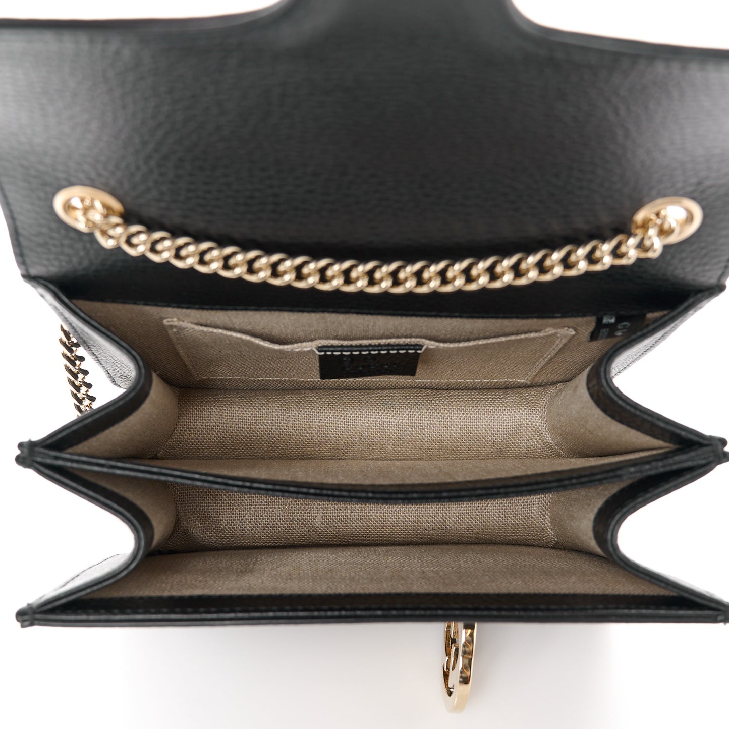 Dollar Calfskin Small Interlocking G Shoulder Bag Black