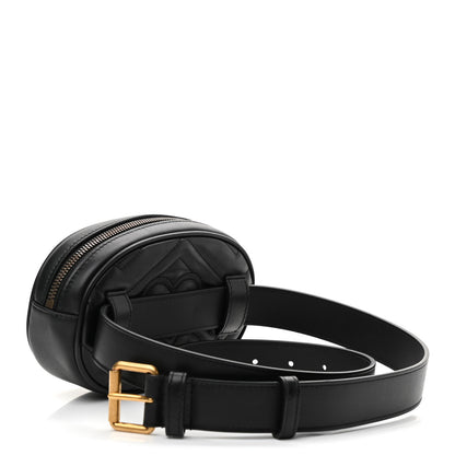 Gucci Calfskin Matelasse GG Marmont Belt Bag 85 34 Black 2 of 10