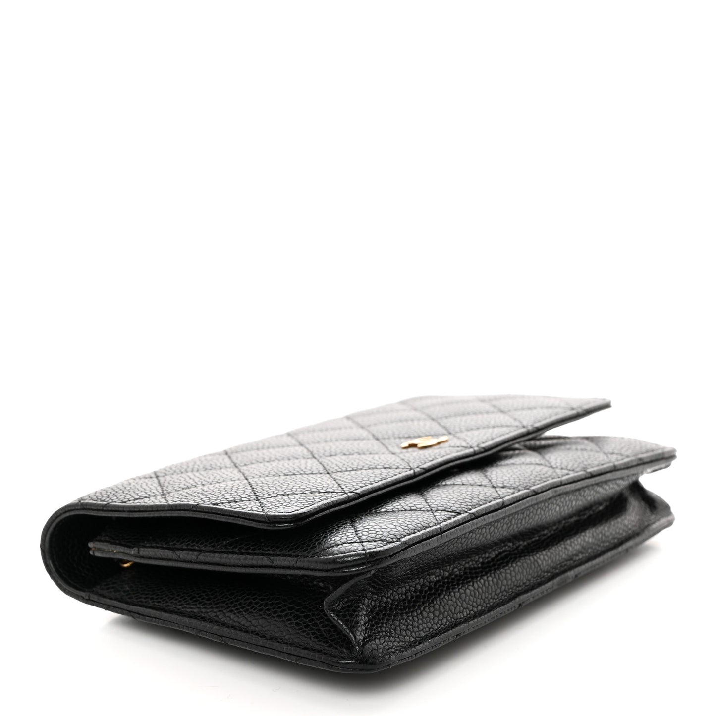 Caviar Quilted Wallet on Chain WOC Black