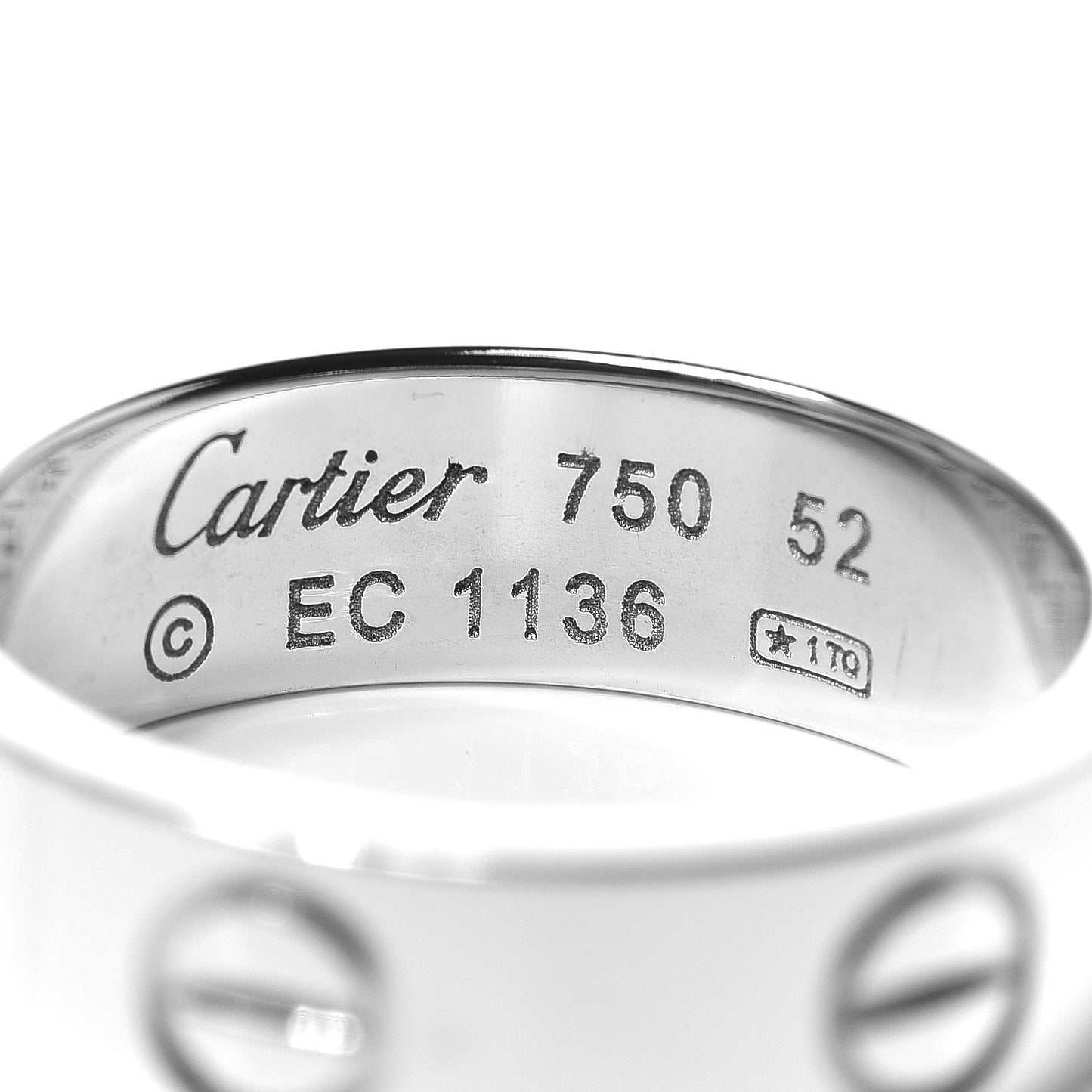 18K White Gold 5.5mm LOVE Ring 52 6