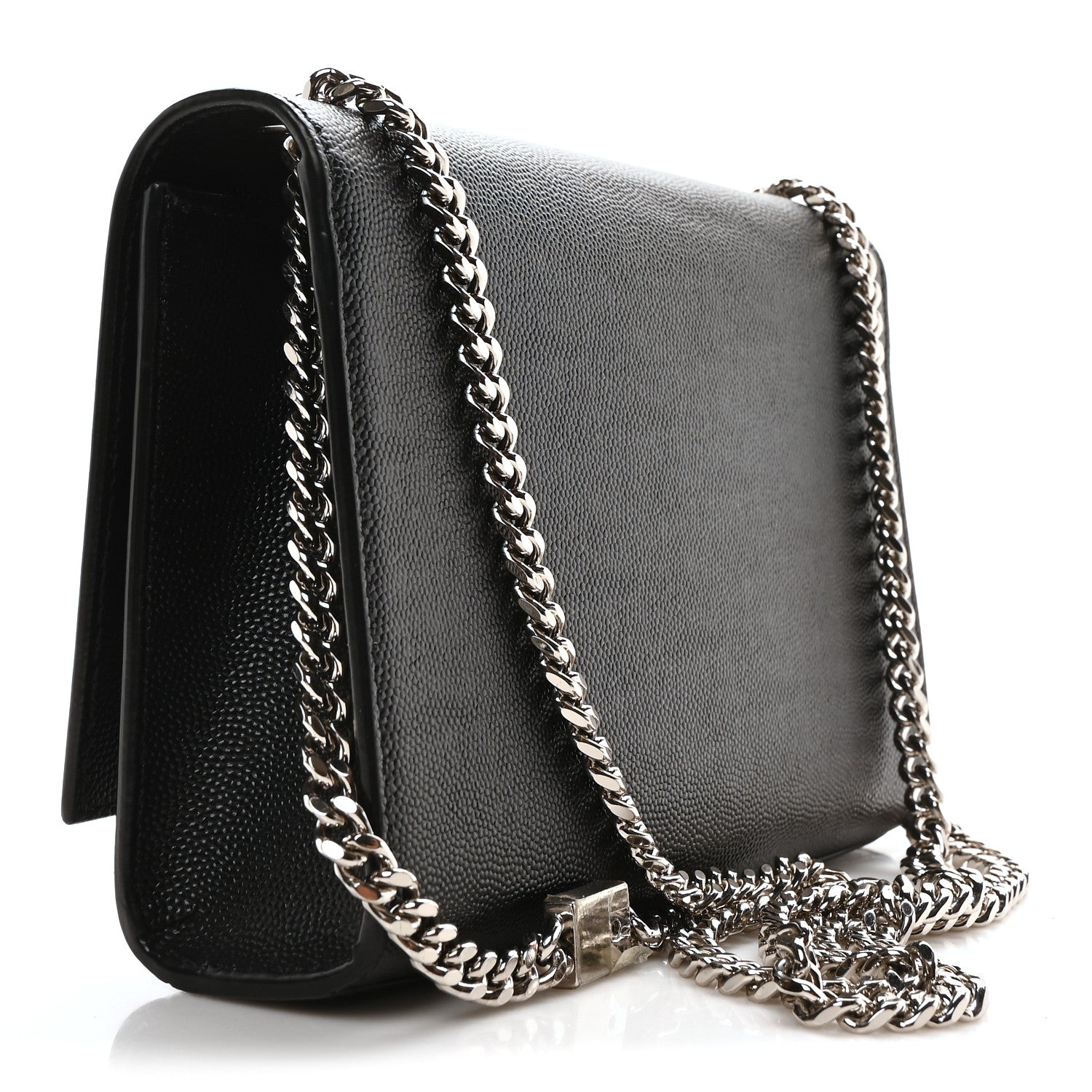 Saint Laurent Grain De Poudre Small Monogram Kate Satchel Black 3 of 12