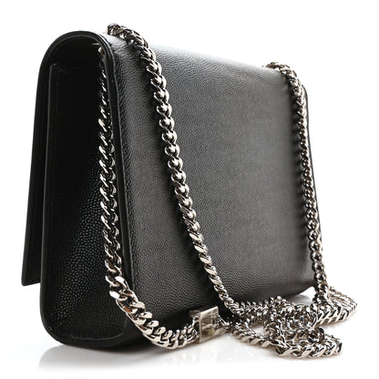 Saint Laurent Grain De Poudre Small Monogram Kate Satchel Black 3 of 12