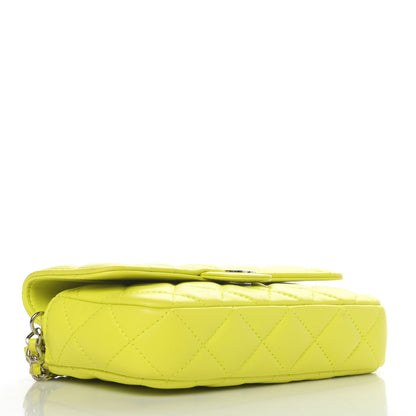Chanel Lambskin Quilted Flap Phone Holder With Chain Neon Yellow 3 of 6