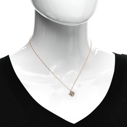 Tiffany 18K Rose Gold Platinum Diamond Schlumberger Lynn Pendant Necklace 2 of 5