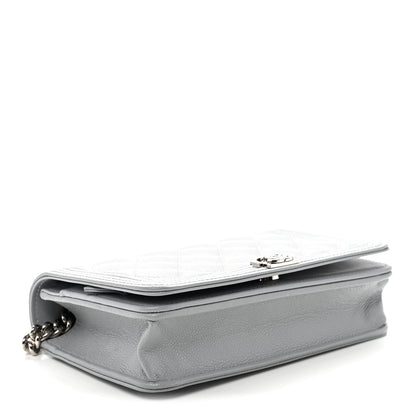 Chanel Caviar Quilted Boy Wallet On Chain WOC Grey 4 of 11