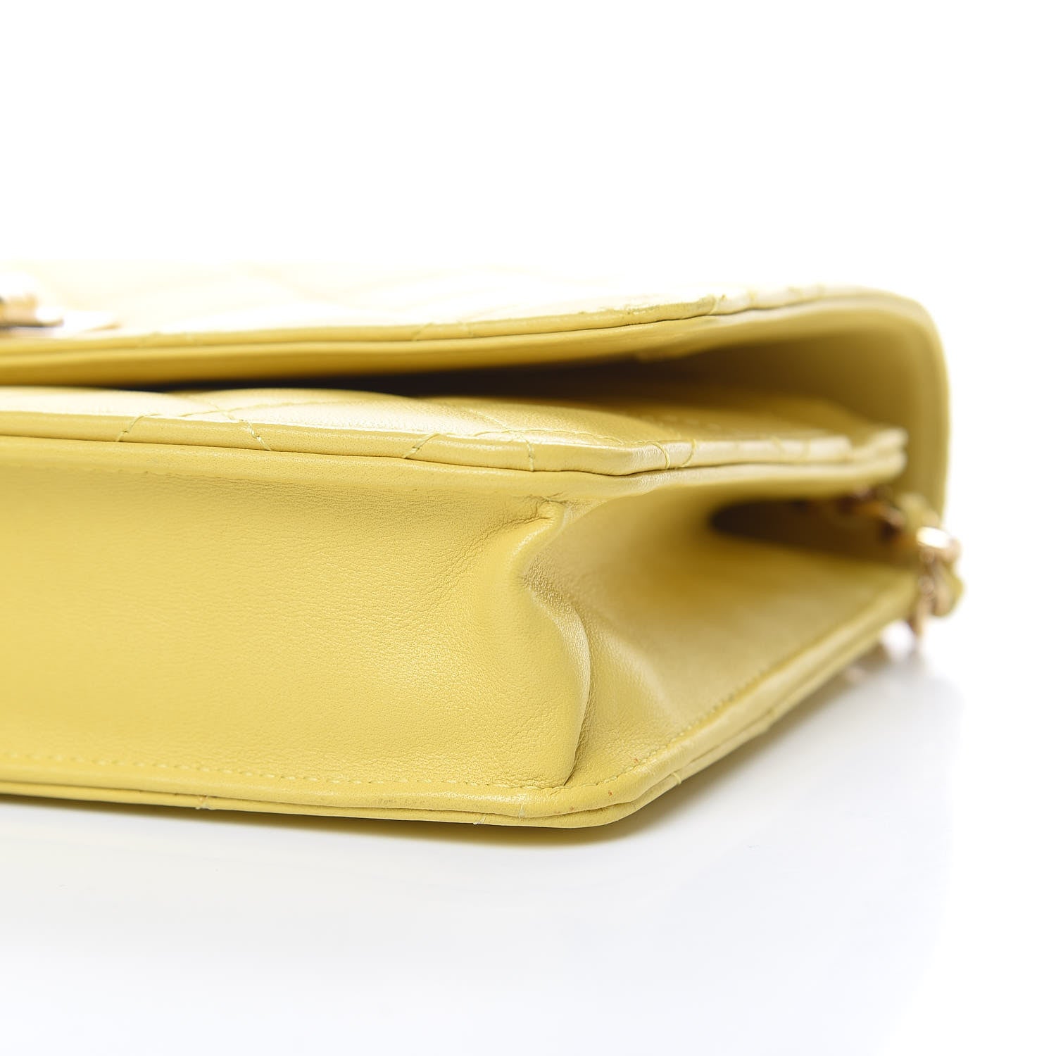 Chanel Lambskin Quilted Reissue Wallet On Chain WOC Yellow 12 of 13
