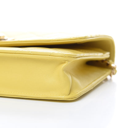 Chanel Lambskin Quilted Reissue Wallet On Chain WOC Yellow 12 of 13