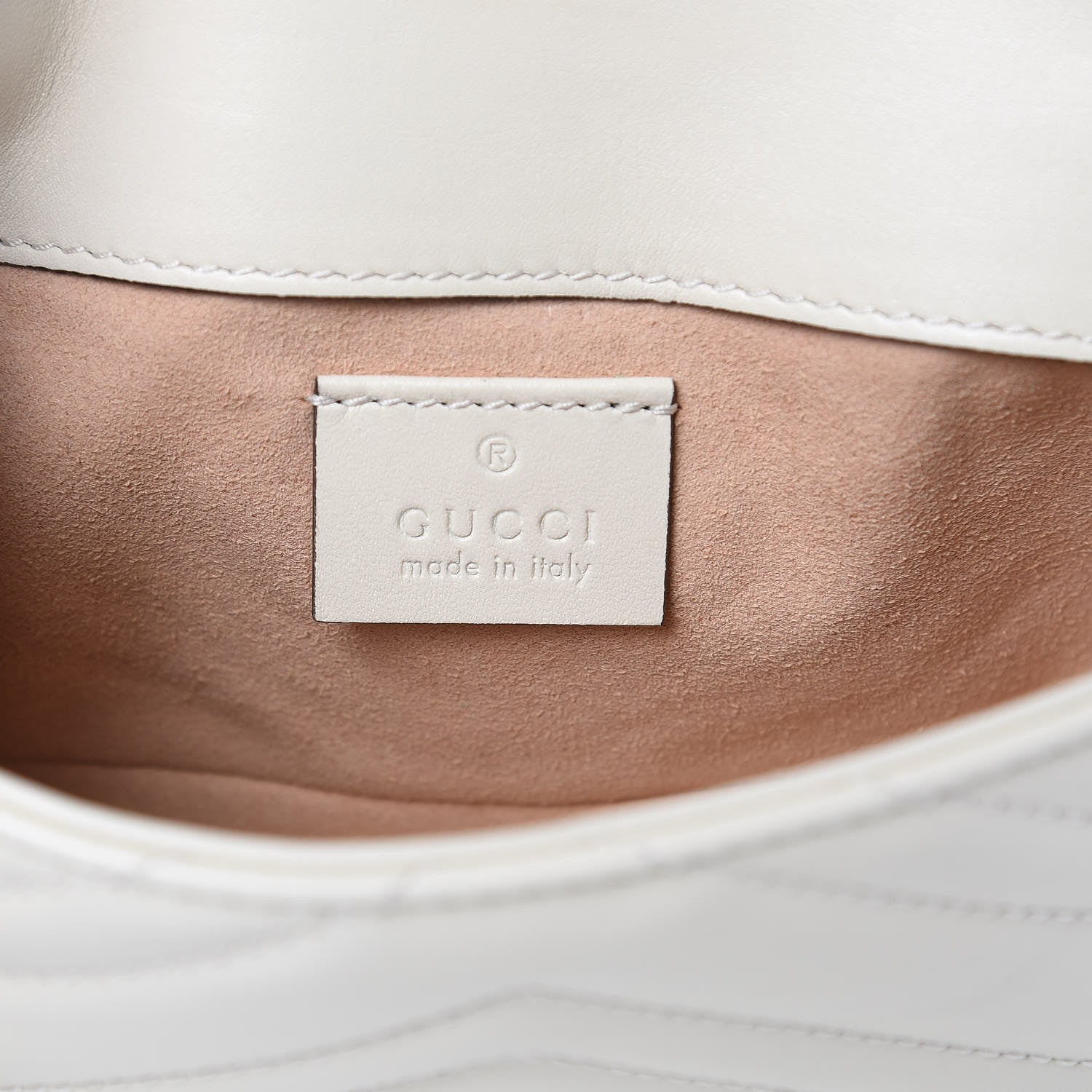 Gucci Calfskin Matelasse Super Mini GG Marmont Shoulder Bag White 6 of 10